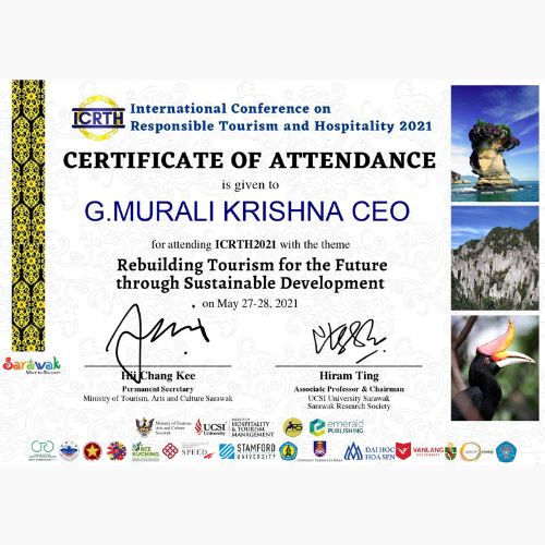 Tourism board certificate